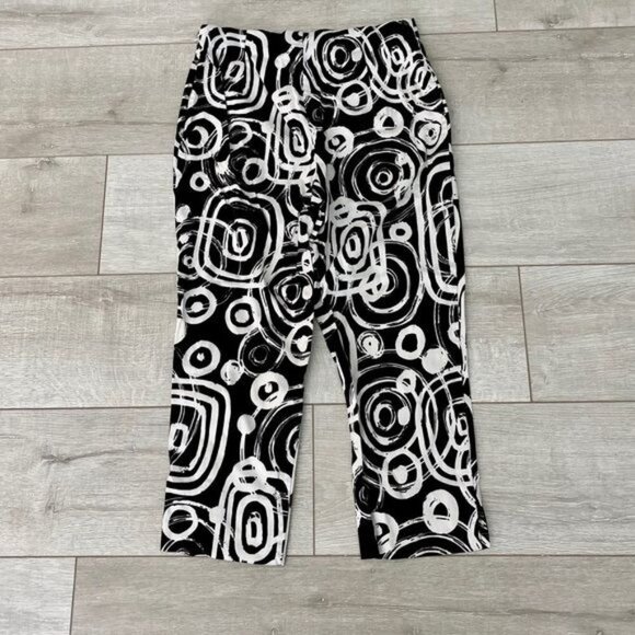Tribal Stretch Extensible Black and White Capris Womens 6 P - Picture 3 of 6